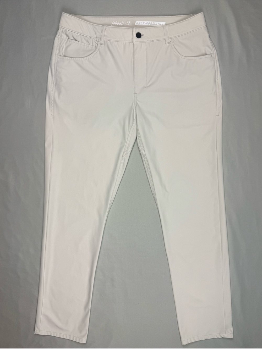 Johnnie-O Mens Prep Formance Pants 35 x 32 Stone Light Beige 5 Pocket Stretch B6